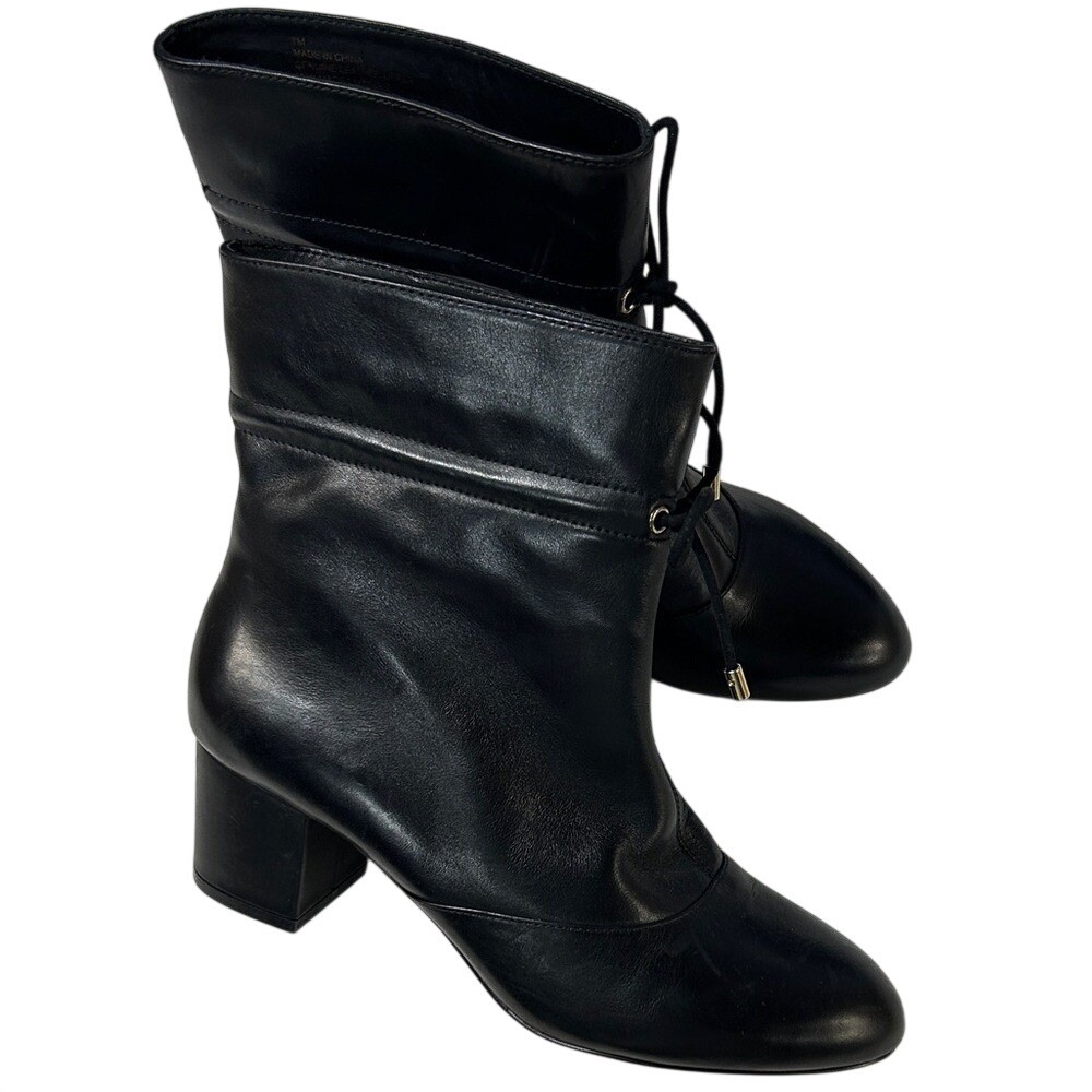 Talbots Leather Ankle Boots Size 7 Black Bow Preppy Feminine‎ Romantic